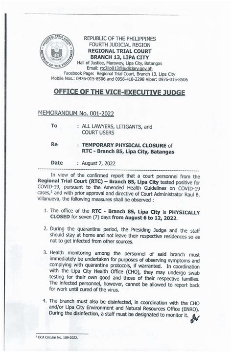 BATANGAS, Regional Trial Court (RTC), Branch 12, Lipa City.